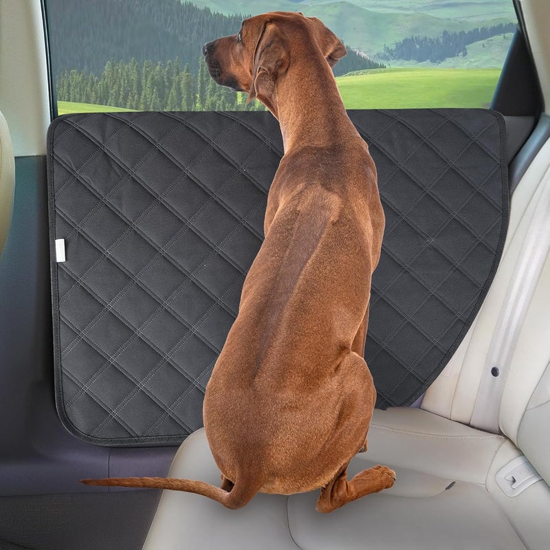 ALLANSING Dog Car Door Protector – Anti-Scratch/Stain-Resistant, Window-Roll-Compatible, No Tint Damage, 2-Pack, Secure Fit for Car/SUV/Truck - Image 1